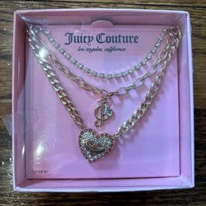 Juicy Couture Gold and Silver Heart Necklace Set